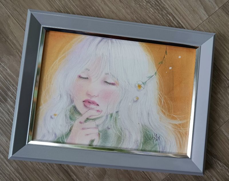 『ちいさな一輪』原画　パステル画　スタンドタイプ