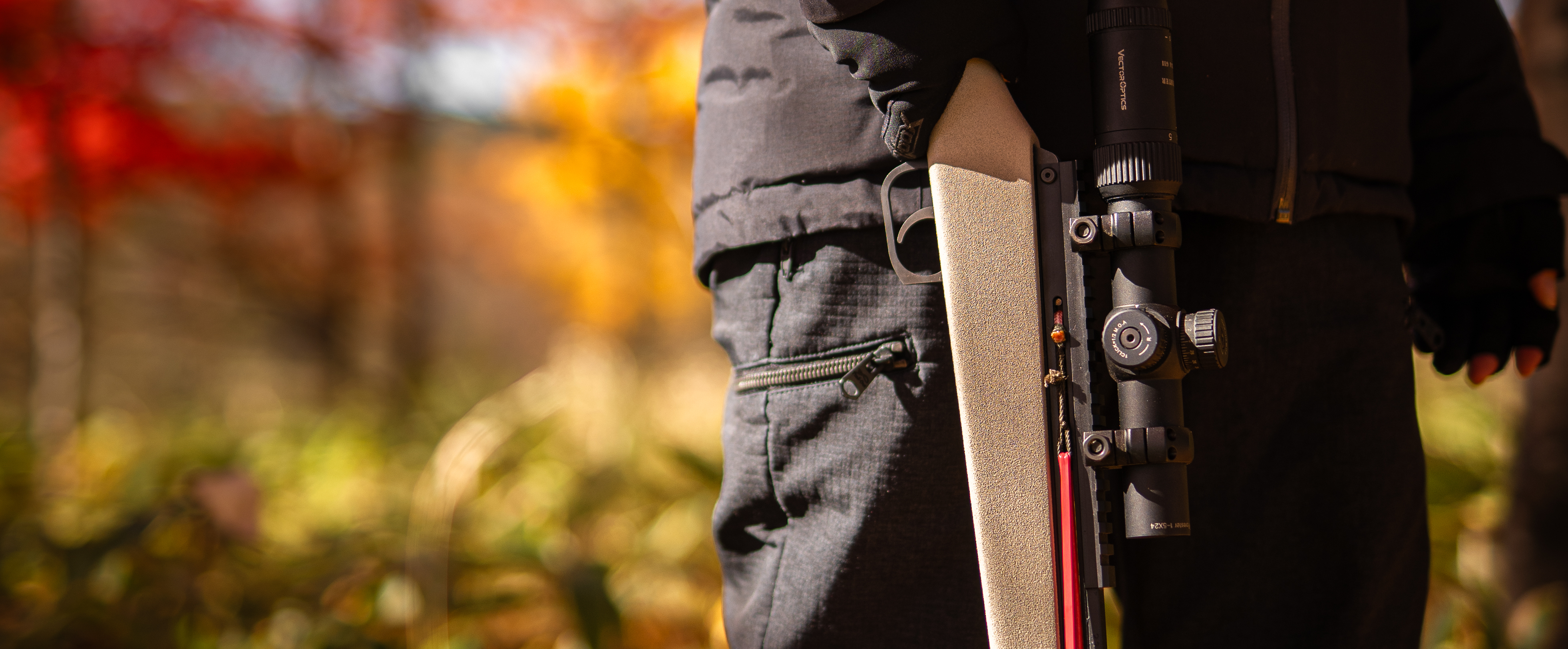 紅葉とゴムライフル