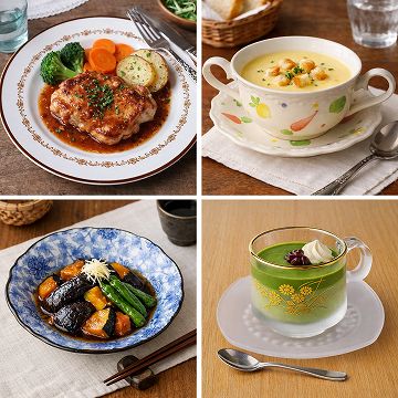 メニューから食器を探す