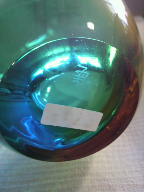 北洋硝子（ガラス） 作家物 作・秋村実 花瓶 津軽びいどろ 中古