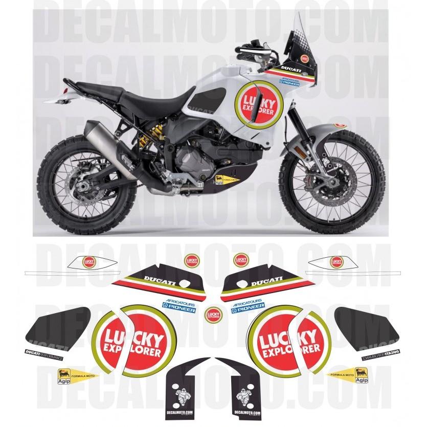 カスタム グラフィック デカール / ドゥカティ デザートX Ducati DESERT X 2022- / LUCKY EXPLORER 90  TRIBUTE | www.madeinvacaria.com.br