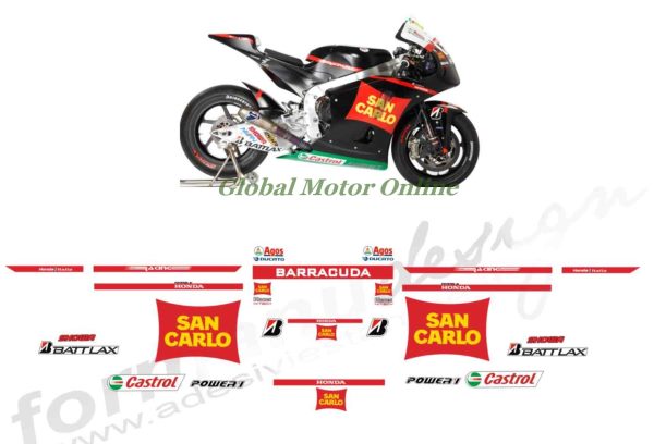 グラフィック デカール ステッカー 車体用 / ホンダ CBR600RR CBR1000RR / グレーシー二 GRESINI SAN CARLO 2012 MotoGP モトGP