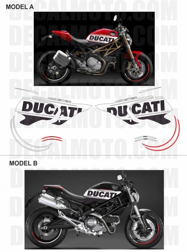 グラフィック デカール / Ducati Monster ドゥカティ モンスター 796/696/795/821/848/899/899/1200/1199/1299/  ホィール リム ステッカー - licorgiullians.com.br
