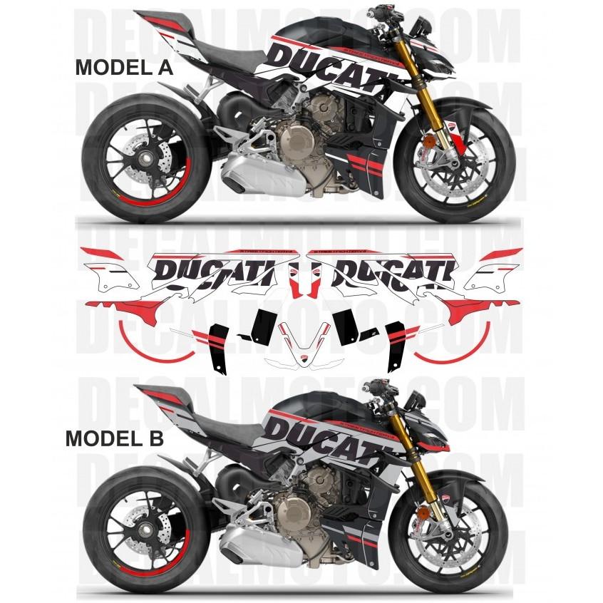 グラフィック デカール ステッカー 車体用 / ドゥカティ モンスター Ducati MONSTER 1993-2008 / BONNET ボンネット ホワイト ストライプ