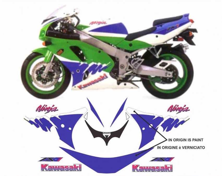 グラフィック デカール ステッカー 車体用 / カワサキ ZX-7 750 NINJA ニンジャ 1993 / 塗装なし | Global Motor  Online Motorcycle オンラインショップ