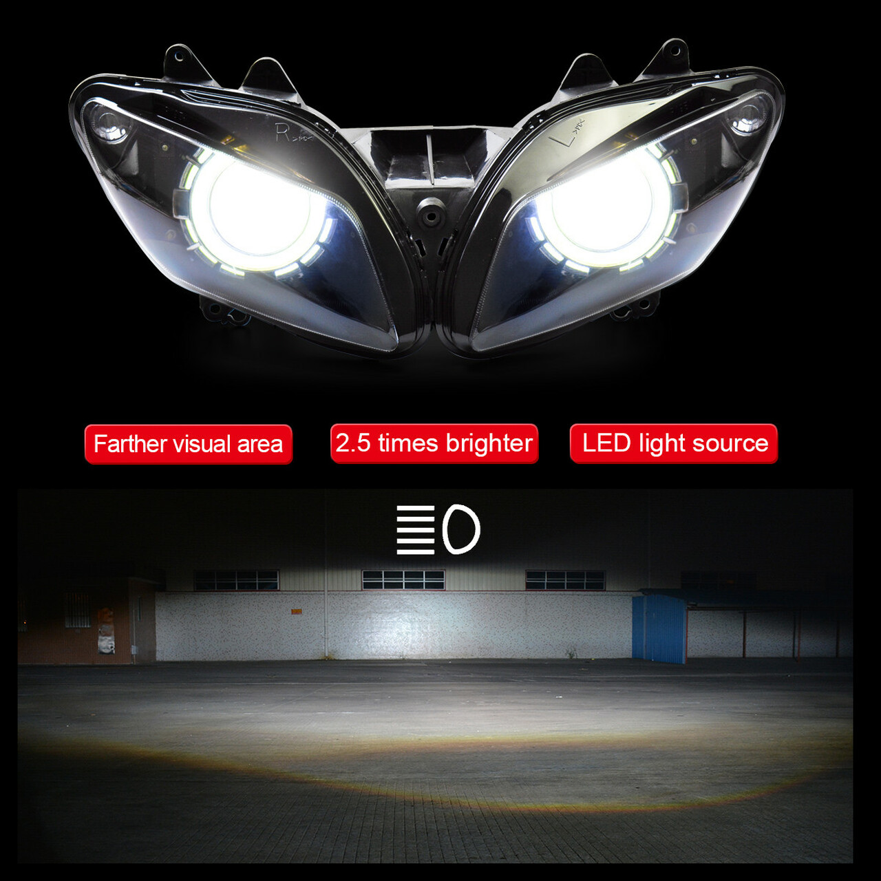 Demoneyes デーモンアイ HID プロジェクター LED ヘッドライトユニット / ヤマハ YZF-R1 2002-2003 | Global  Motor Online Motorcycle オンラインショップ