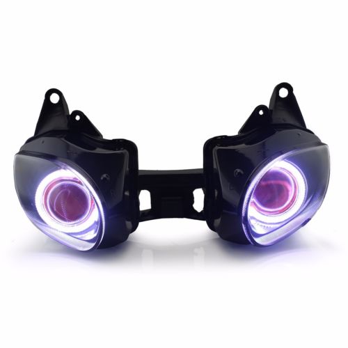 Demoneyes デーモンアイ HID プロジェクター LED ヘッドライトユニット レッド カワサキ Ninja ZX-6R ZX6R 2007  2008 | Global Motor Online Motorcycle オンラインショップ