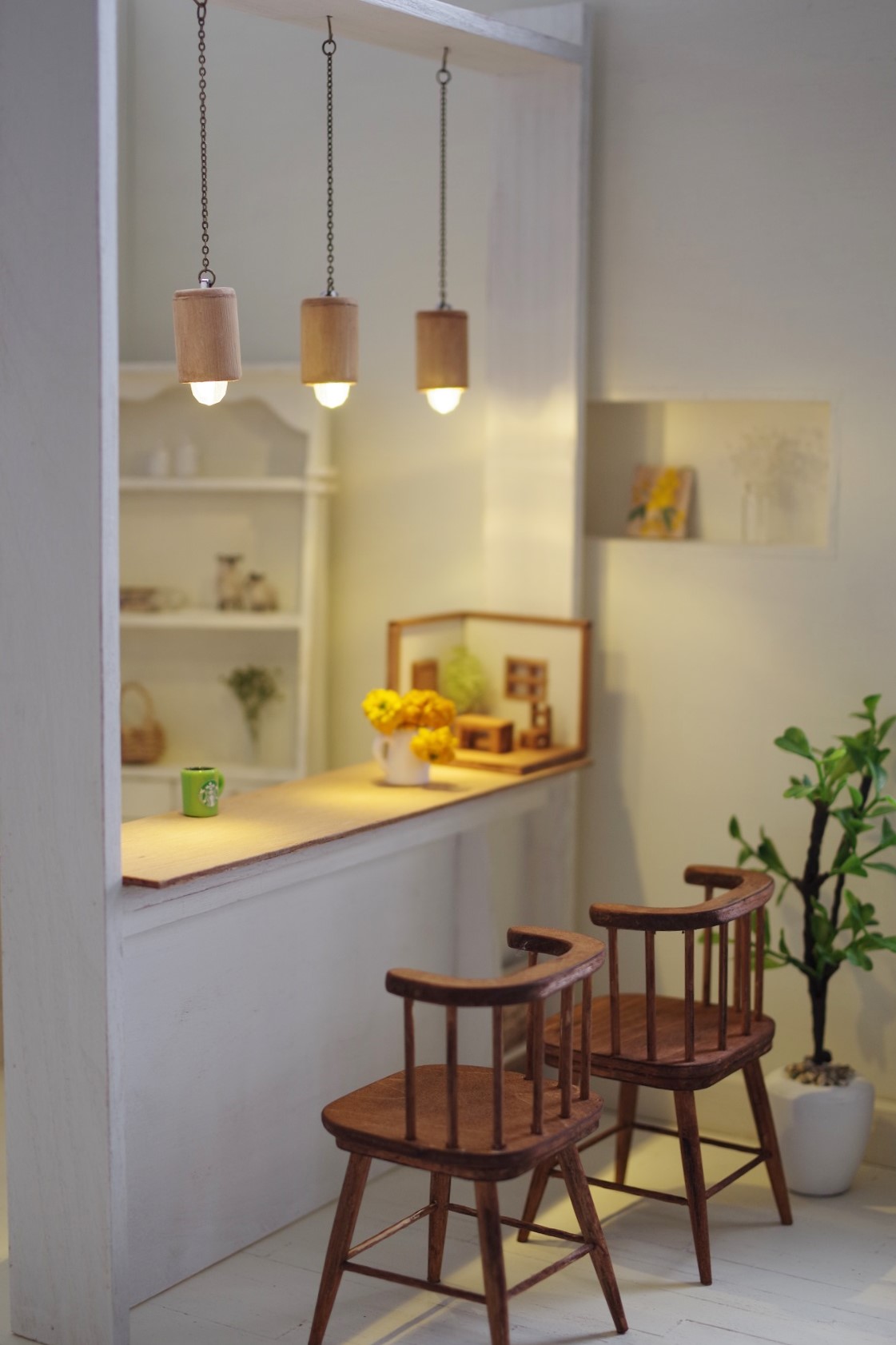 格子椅子（茶シャビー） リカちゃん＆ブライスサイズ - Smileネット