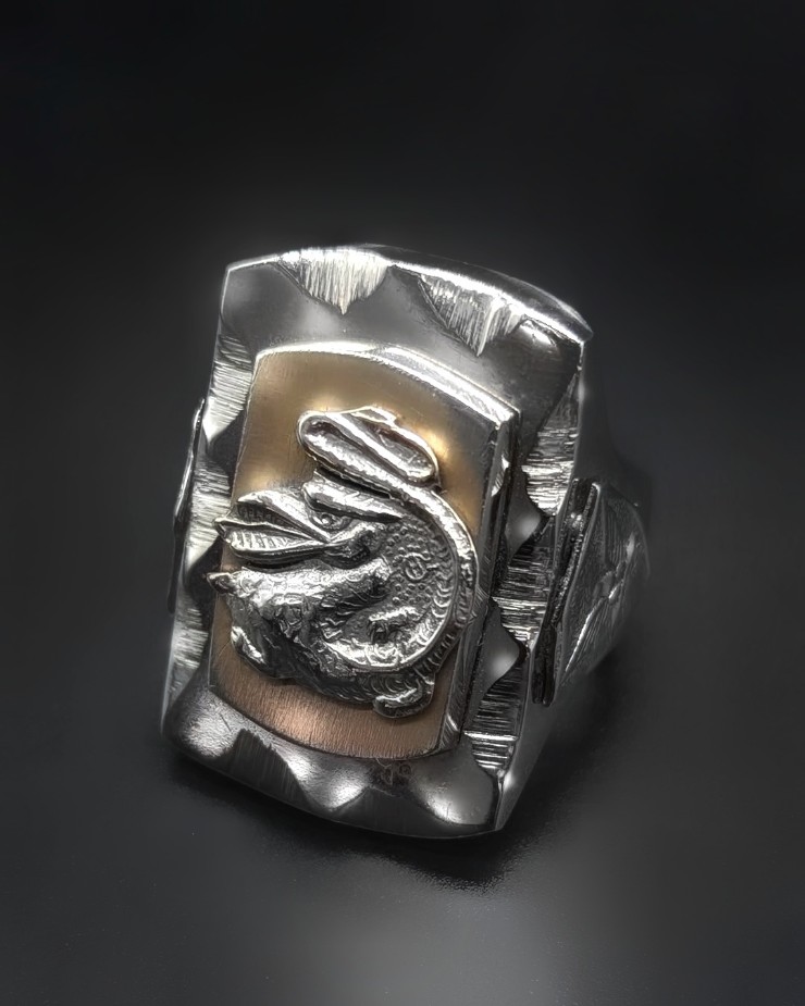指輪・リング vintage Mexican ring Vintage Mexican Biker Ring “Lucky Demon Dragon” | 8UP