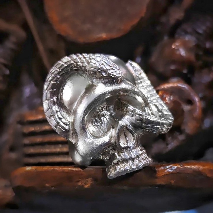 値下げ交渉可【TRANSCORE】 Snake Skin Skull Ring 値下げ交渉可【TRANSCORE】 Snake Skin Skull Ring