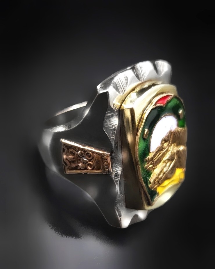 Vintage Mexican Biker Ring “Lucky Two Horse Heads shoe” | 8UP