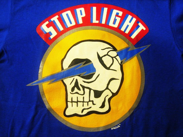 F- ファッション STOP LIGHT スカルTシャツ