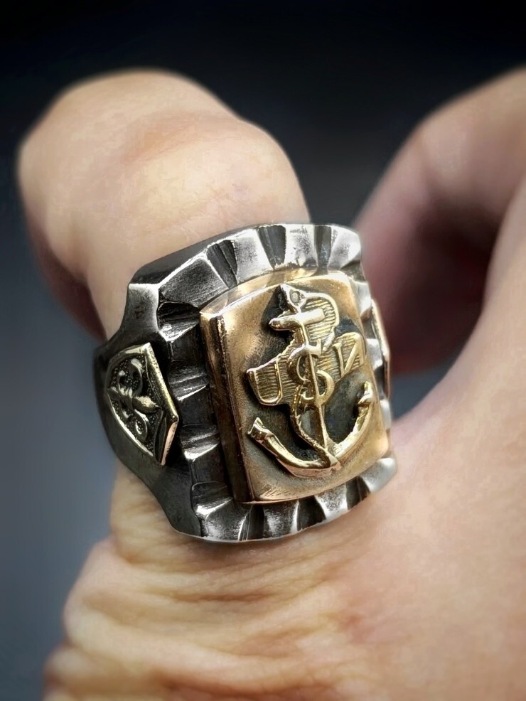 Vintage Mexican Biker Ring “USN” | 8UP