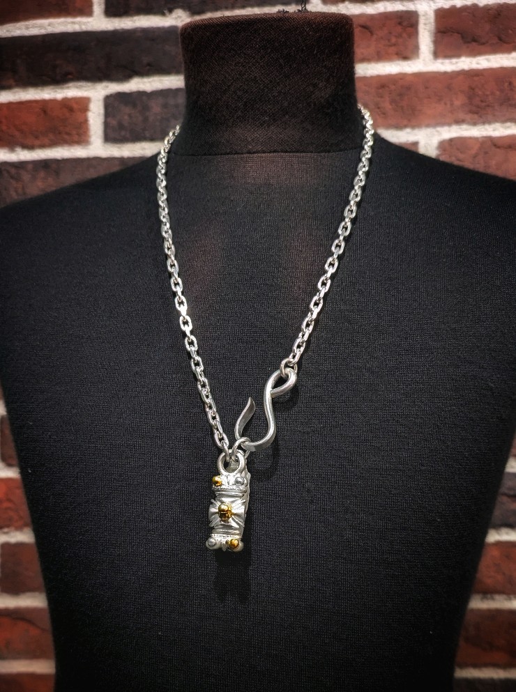 k18 Mini Skull Gothic Cross Keeper Necklace Wallet Chain with k18