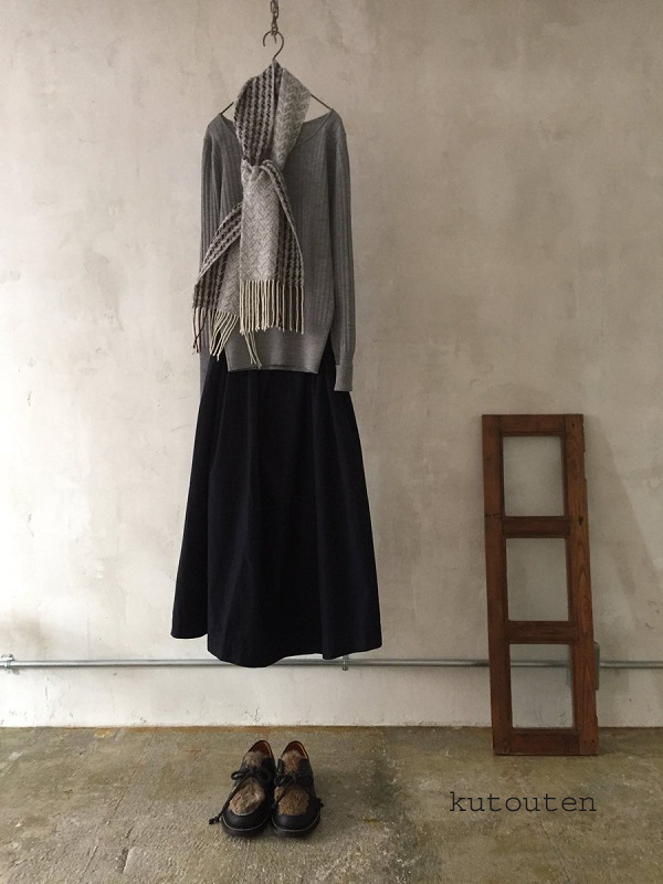 完売＊クトウテンのミニマフ × trois temps 手織りカシミヤマフラー 