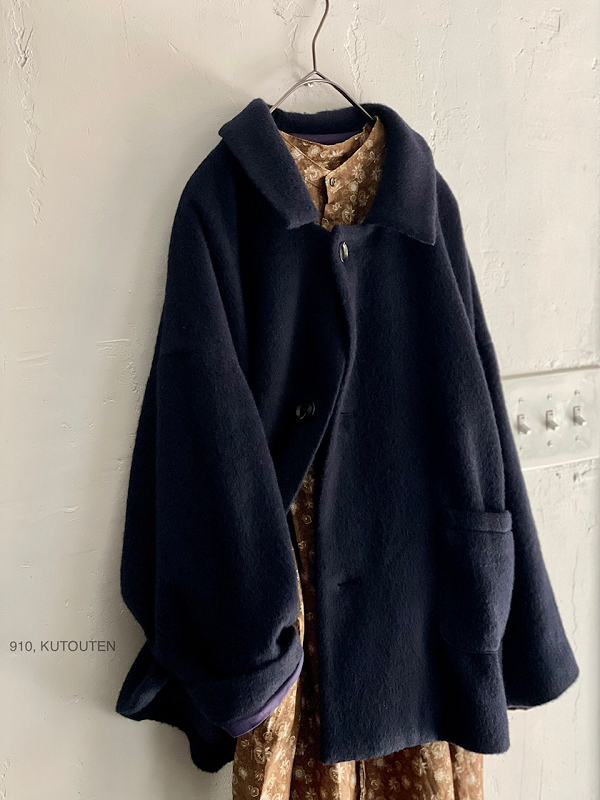 完売＊ICHI Antiquites Wool×Alpacaのモッサーショートコート 