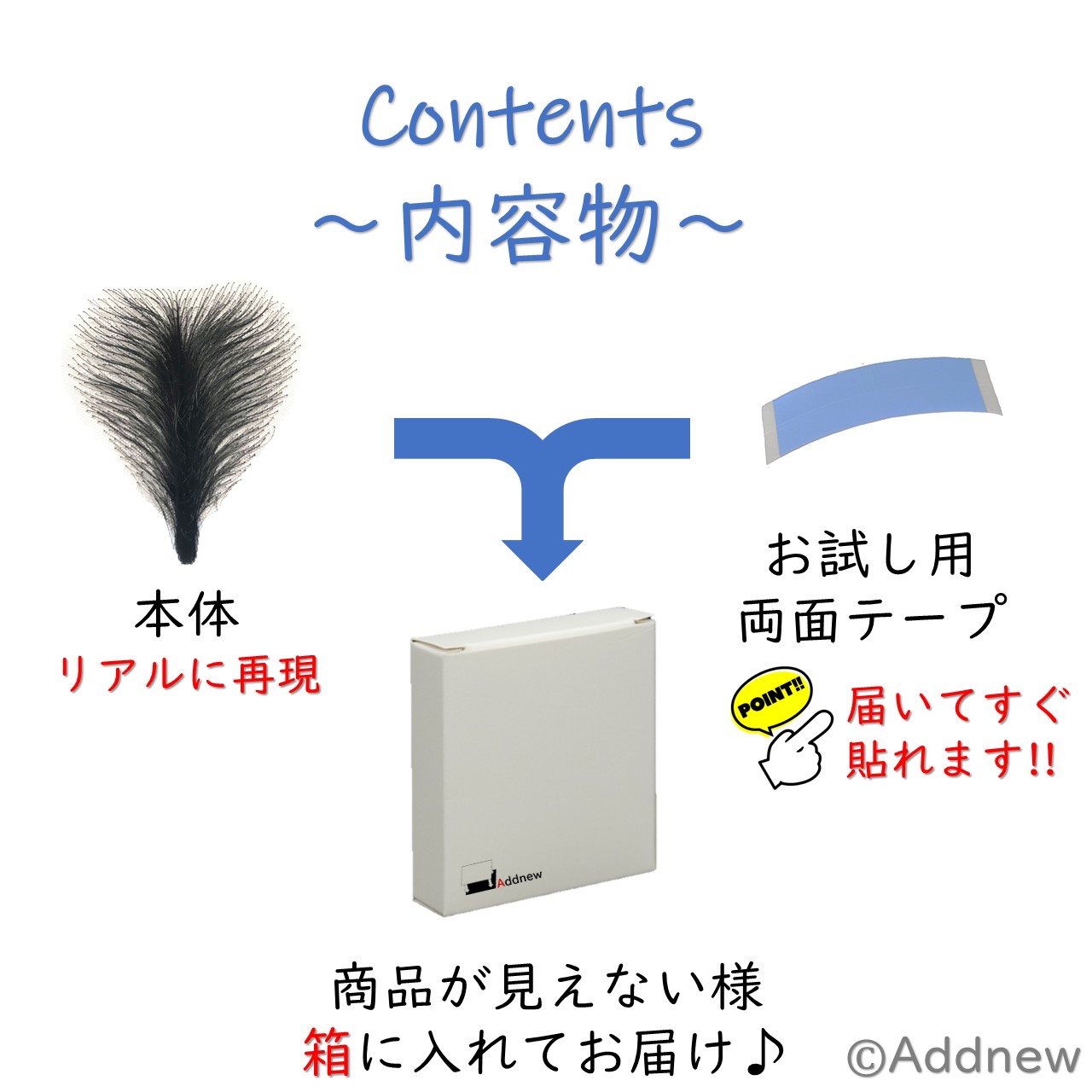 アンダーヘアウィッグ テープ付き 箱入り 陰毛 付け毛 手作り リアル(Nタイプ) | Addnew