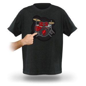 音が出るTシャツ - ドラムキット - ONGAKUYA 小物楽器雑貨店 AM7