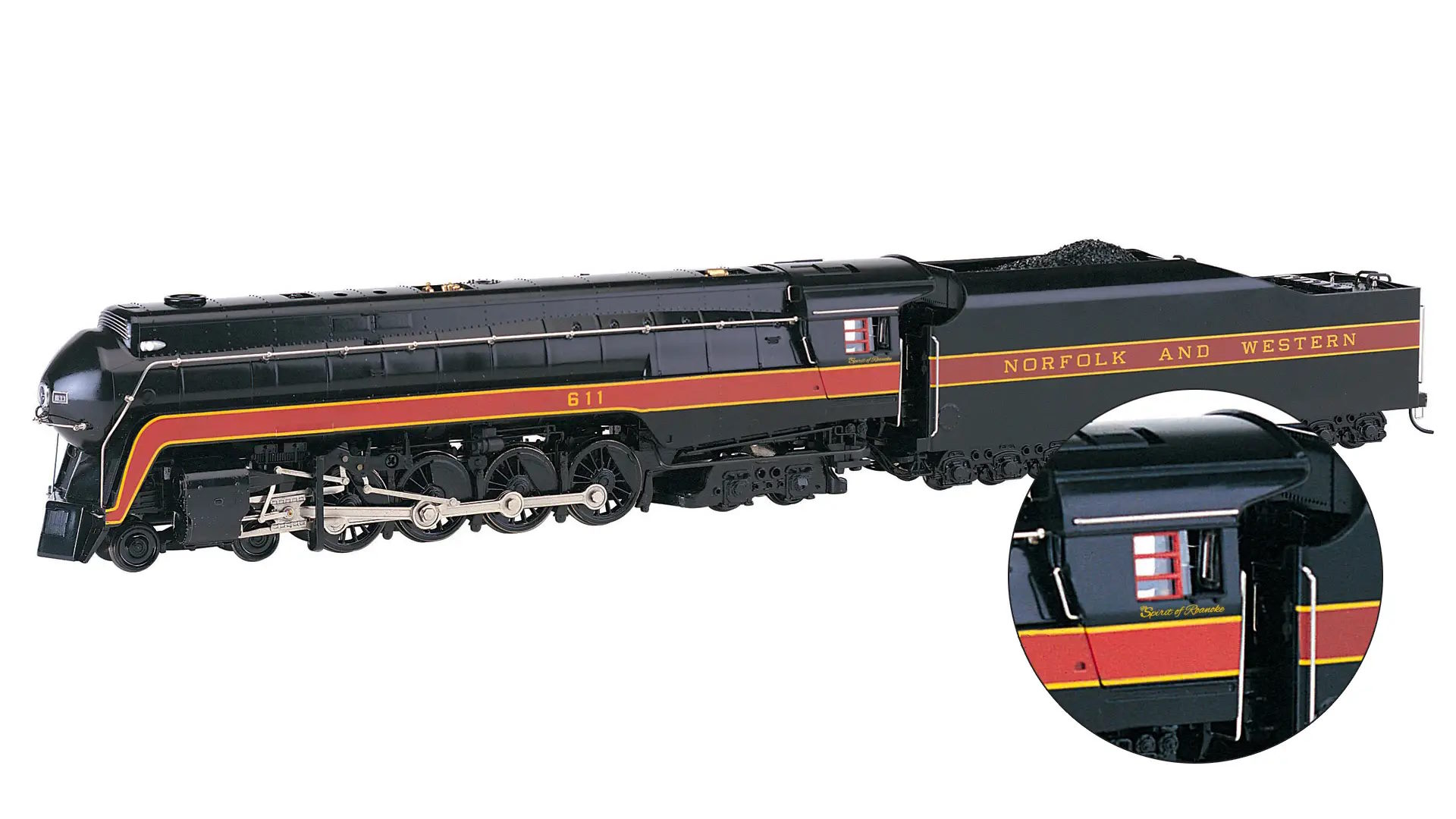 バックマン 53203 HO CLASS J 4-8-4 NORFOLK u0026 WESTERN #611 SPIRIT OF ROANOKE  DCCu0026サウンド | アメリカ型鉄道模型とDCC ブラスロコ