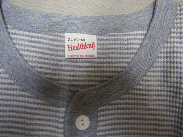 HEALTH KNIT ヘルスニット 半袖サーマルヘンリーＴシャツ (グレー