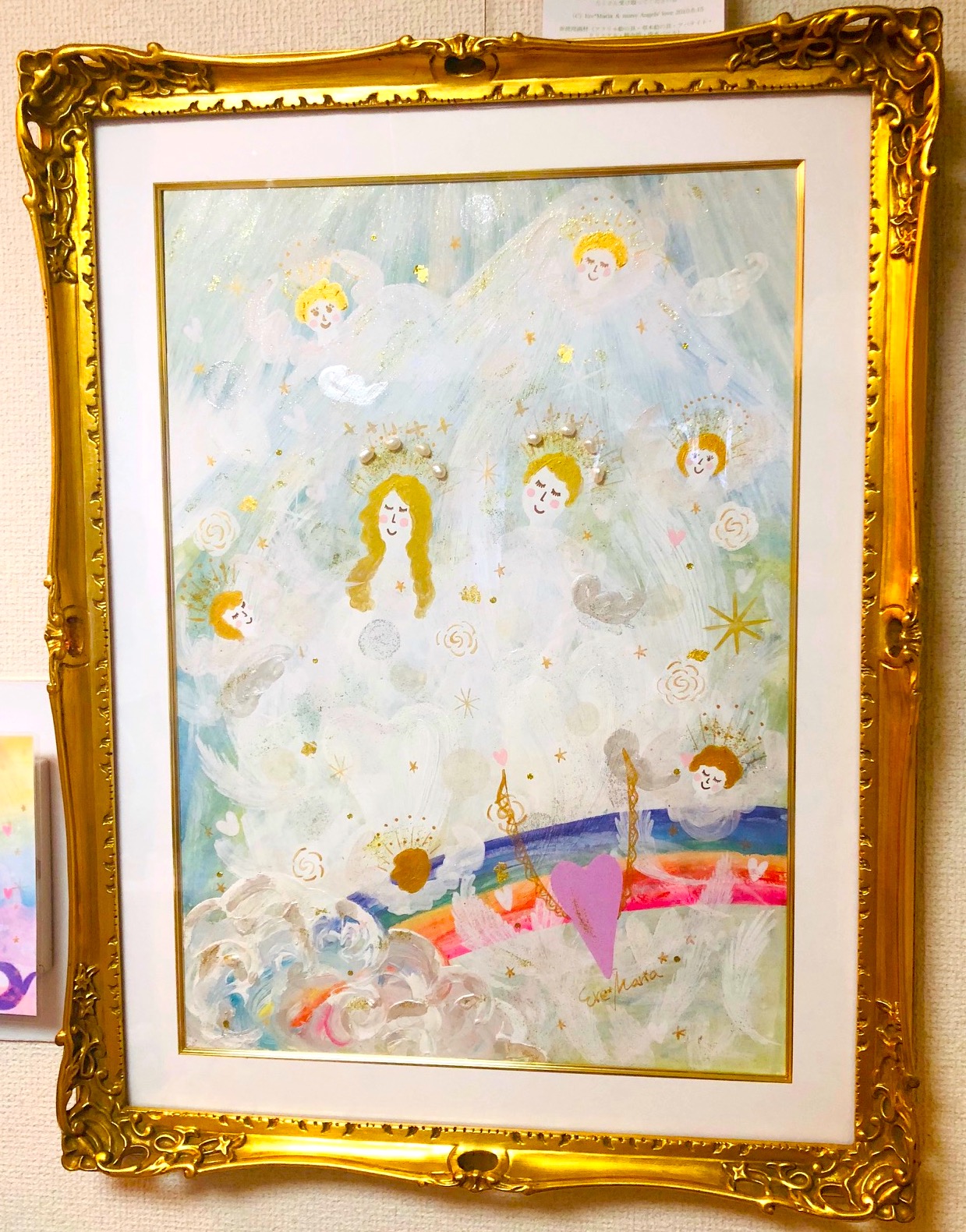 シャルル・フィリジェ、祈る聖女、希少な画集より、高級新品額・額装付 Angelic Partnership＊シャスタの精霊たち（原画）（SOLD OUT