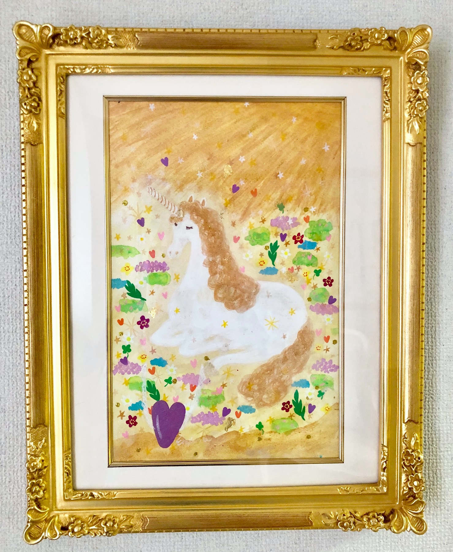 黄金の光のユニコーン＊ (原画) （SOLD OUT） | ☆エレマリア