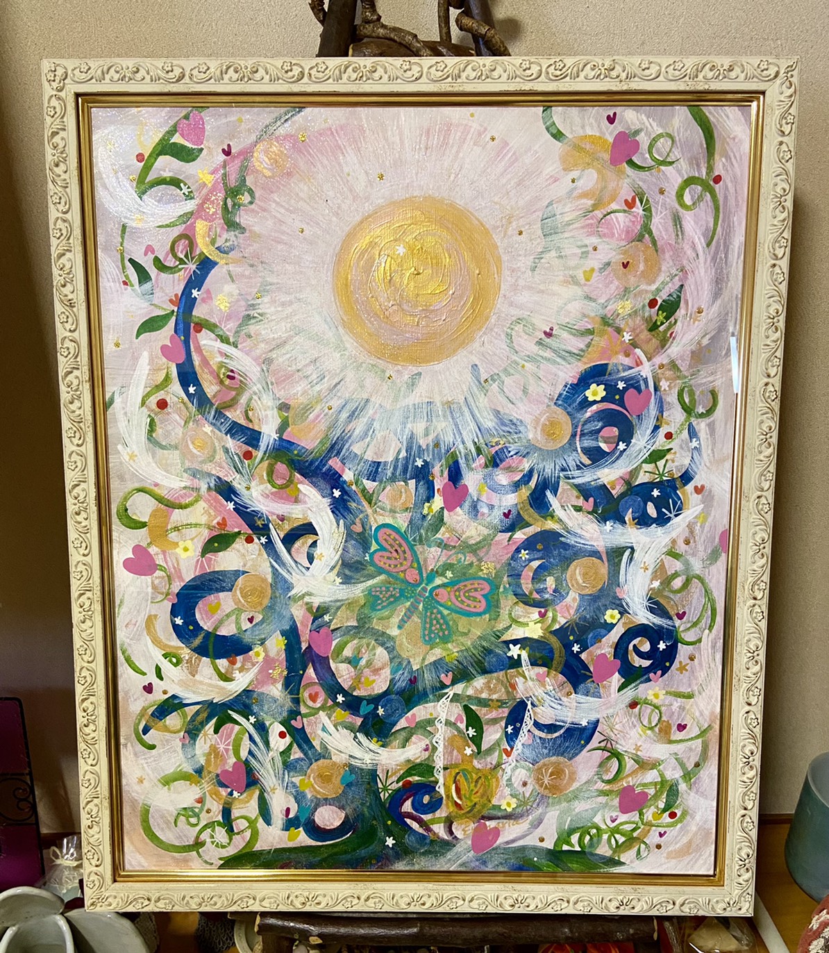 奇跡報告多数⭐︎開運絵画 大天使ミカエル（緑） 強力波動 ヒーリング覚醒 F3号 大天使聖ミカエル テラシング ドラゴンの絵 V. M. デ ジロラモ