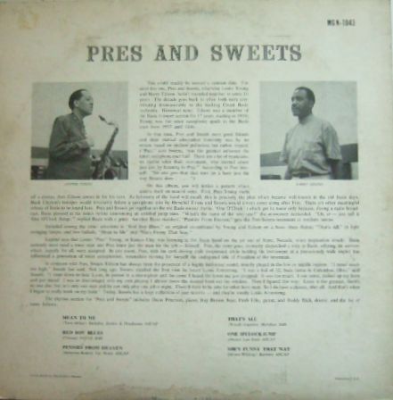 米Norgran monoLester Young &amp; Harry Edison&frasl;Pres And Sweets (Oscar