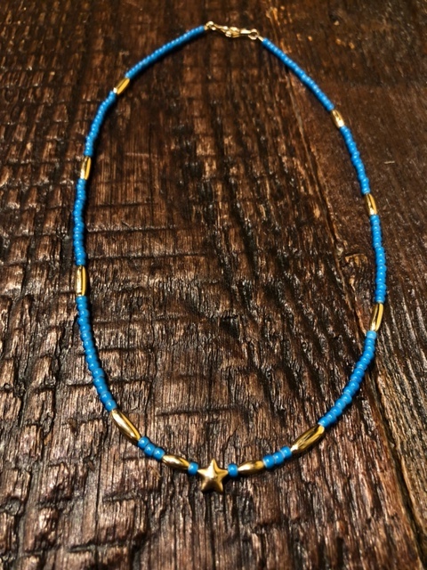 ビンゴブラザーズ 14KGF×Blueスターネックレス45cm 14KGF×Blueスター