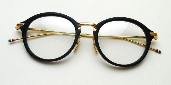 THOM BROWNE TB-108 メガネフレーム ブラック×金 ユニセックス THOM 