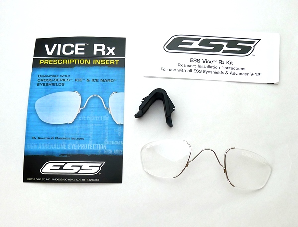 Crossbow,Iceシリーズ用の度付きのインサート】ESS Vice Rx Insert 