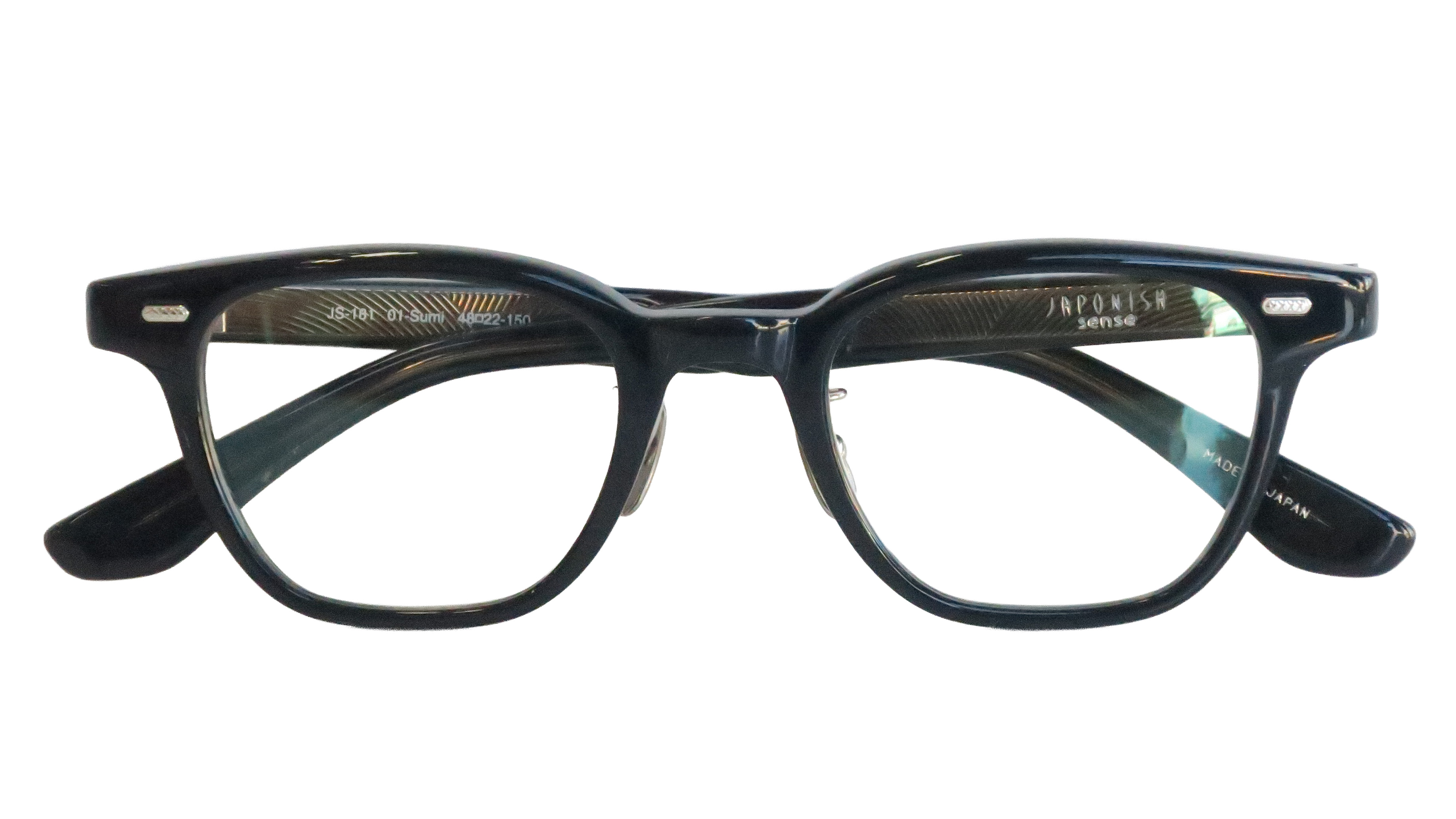 希少未使用 JAPONISM BostonCLUB 度なし眼鏡 ハーフリムメガネ JAPONISM sence JS-181 Col.01 Sumi 墨 ｜ メガネパーク・ブレス
