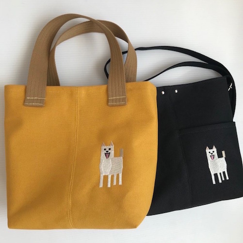 柴/犬刺繍サコッシュ【R-11】6300円（税別） | バドバドサーカス