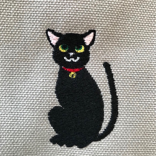 黒猫刺繍トートバッグ【R-11】6,000円（税別） | バドバドサーカス犬猫