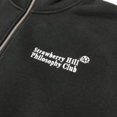 Strawberry Hill Philosophy Club EMBROIDERED QUARTER ZIP / PINE | CANDY  SKATEBOARDING