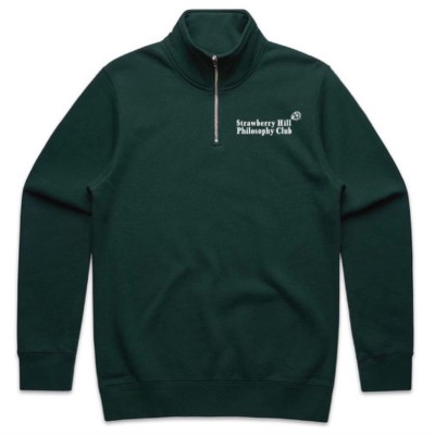 Strawberry Hill Philosophy Club EMBROIDERED QUARTER ZIP / PINE | CANDY  SKATEBOARDING