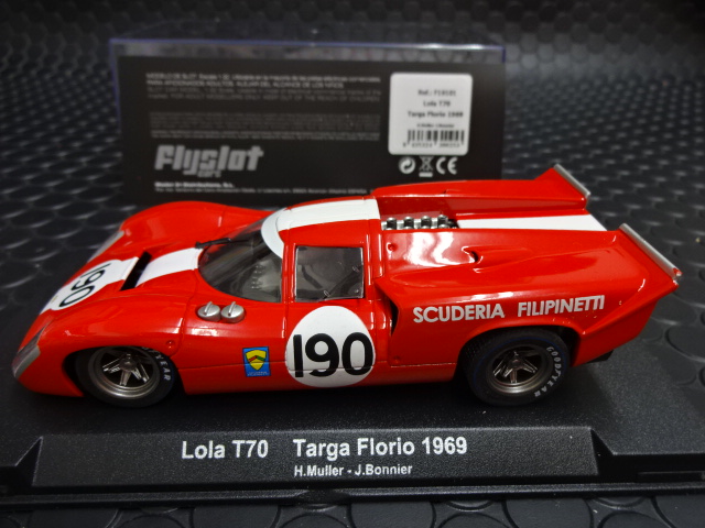 FLY 1/32 ｽﾛｯﾄｶｰ F19101◇ LOLA T70 TARGA FLORIO 1970 #190/ Muller & J.Bonnier  ！☆新入荷！ | NASCAR・スロットカー・ミニカーの専門店<<サッキーズ・コレクションズ大阪>> by CAR-BOX