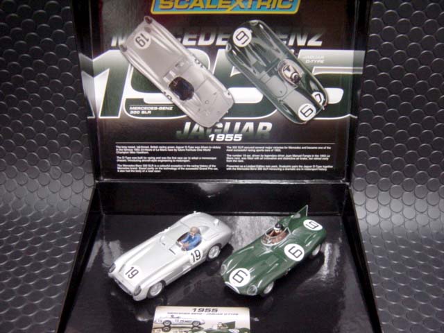 scalextric 1/32ｽﾛｯﾄｶｰ ☆JAGUAR D TYPE-MERCEDES & BENZ 300 SLR 限定