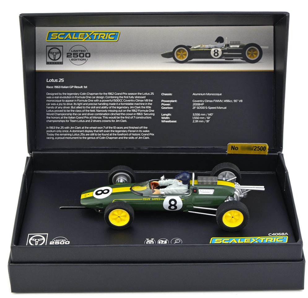 Scalextric 1/32 ｽﾛｯﾄｶｰ C4068A◇ Lotus 25, #8/Jim Clark Monza 1963 