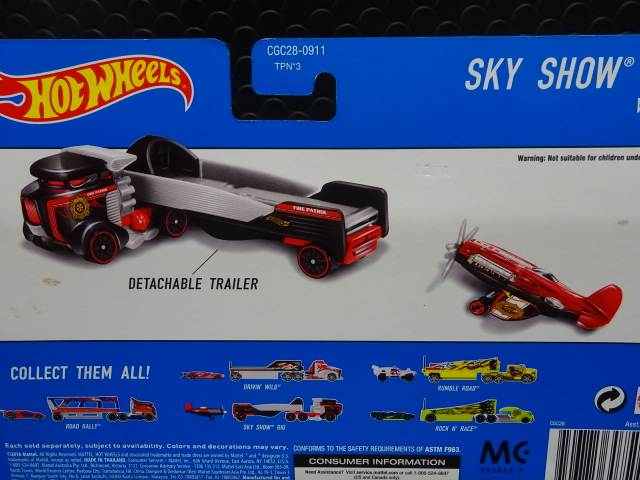 Hotweels 1/64 ﾀﾞｲｷｬｽﾄﾓﾃﾞﾙ ☆SKY SHOW RIG & PLANE スカイ