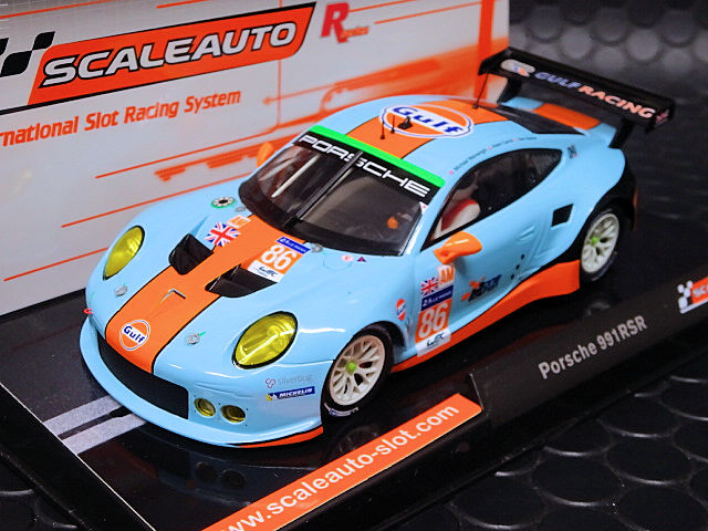 ルマンミニュチュア　スロットカー　1/32 ポルシェ911 カレラ　青 Scaleauto 1/32 ｽﾛｯﾄｶｰ SC-6145R◇ Porsche 911 RSR #86 ”Gulf” Le