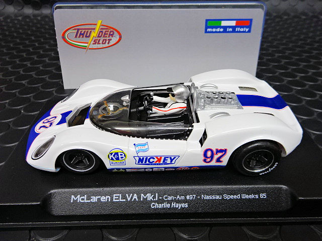 Thunder Slot 1/32 ｽﾛｯﾄｶｰ CA00404-SW◇McLaren ELVA Mk1 #97/Charlie Hayes.  Can-Am Nassau Speedweek 1965, マクラーレンElva MkI ！☆再入荷完了～ | NASCAR・スロットカー・ミニカーの専門店<<サッキーズ・コレクションズ大阪>>  by CAR-BOX