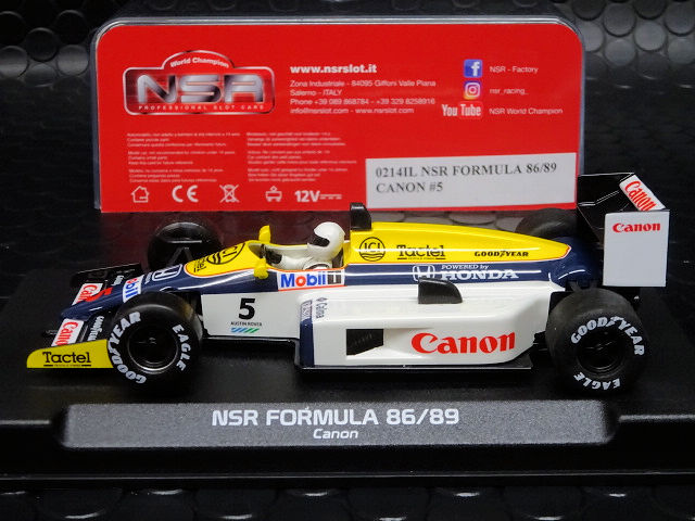 NSR 1/32 ｽﾛｯﾄｶｰ 0214◇ Formula 86/89 Williams ”Canon” ＃5/Mansell  実力派NSRのF1マシン、ウィリアムズ！◇マンセルのマシンが入荷しました！ | NASCAR・スロットカー・ミニカーの専門店<<サッキーズ・コレクションズ大阪>>  by CAR-BOX