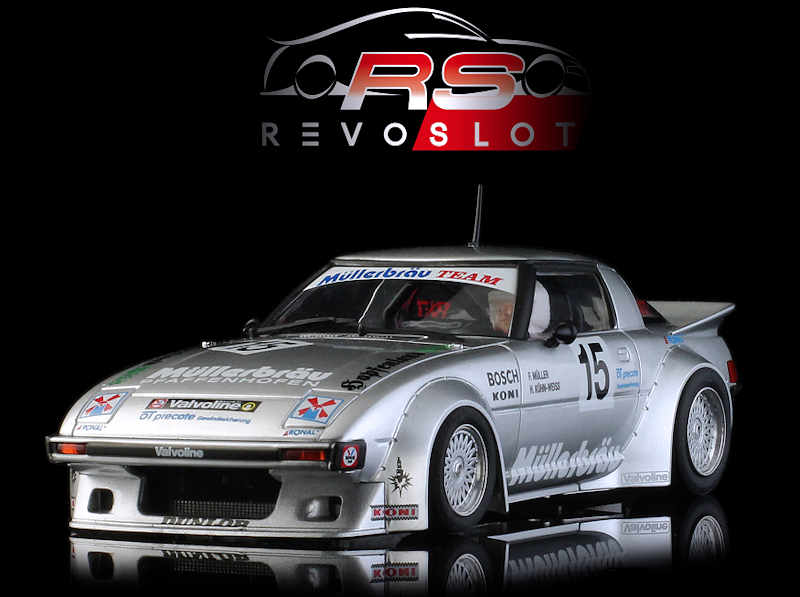 【スロットカー】REPROTEC 7号車② Revoslot 1/32 ｽﾛｯﾄｶｰ RS0292 ◇ Mazda RX-7 #15 Mullerbrau. 金製