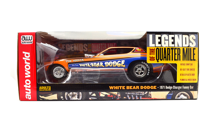 autoworld 1/18 ﾀﾞｲｷｬｽﾄﾓﾃﾞﾙ 1161◇ 1971 Dodge Charger F/C Tom Hoover ”White  Bear ” NHRA Vintage FunnyCar Legends Of The Quarter Mile ビンテージ  ファニーカー☆トム・フーヴァーのチャージャー！！ | NASCAR・スロットカー・ミニカーの専門店u003cu003cサッキーズ ...