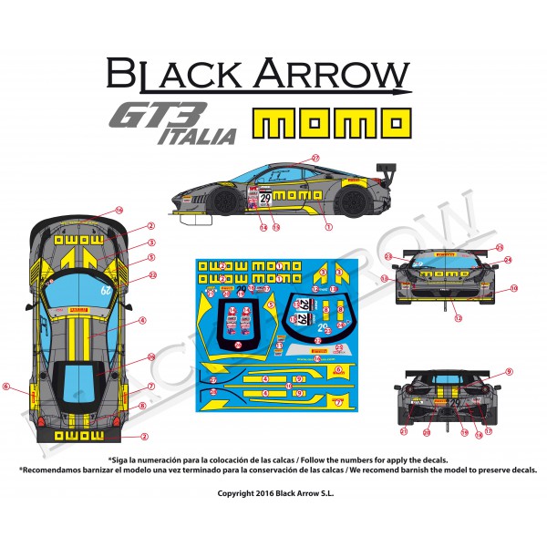 Black Arrow 1/32 ｽﾛｯﾄｶｰ ◇ Ferrari GT3 Italia 