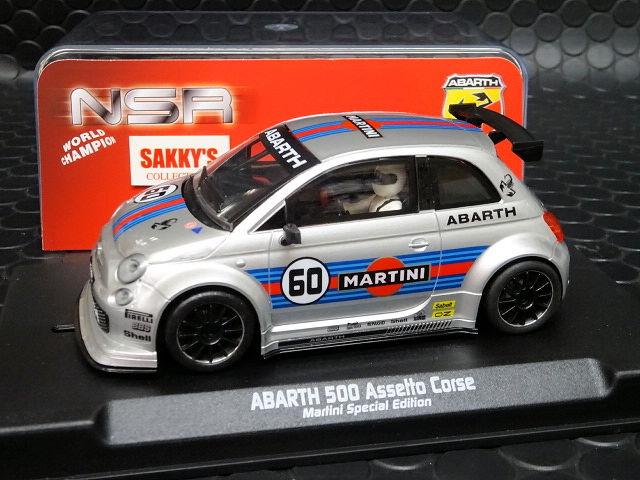 NSR 1/32 ｽﾛｯﾄｶｰ 0260SW◇Fiat Abarth 500 #60 Martini -Silver