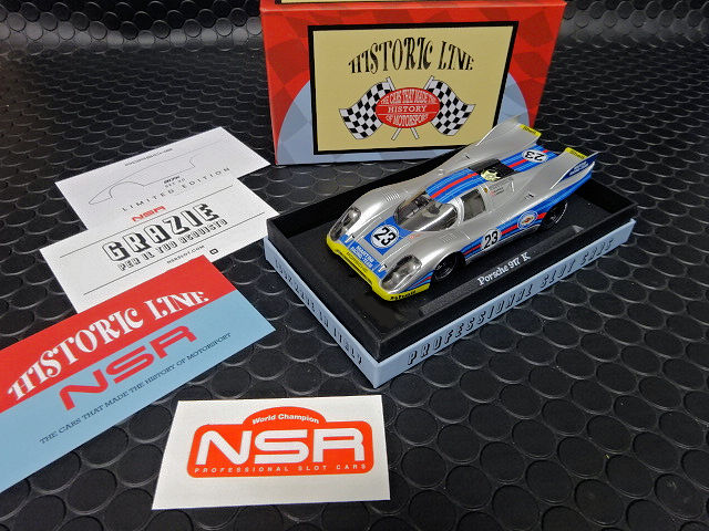 NSR 1/32 ｽﾛｯﾄｶｰ SET20◇ Porsche 917K ”Martini ” #23/H.Marko-G.Lennep. Spa  1000km 1971, 「Histric Line」は化粧箱入り限定モデル・ポルシェ917K マルティニ◇10/27日発売！ |  NASCAR・スロットカー・ミニカーの専門店<<サッキーズ・コレクションズ大阪>> by CAR-BOX