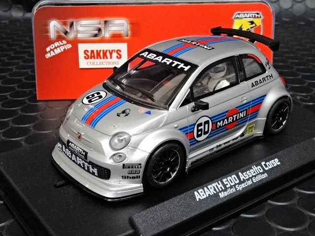 NSR 1/32 ｽﾛｯﾄｶｰ 0260SW◇Fiat Abarth 500 #60 Martini -Silver