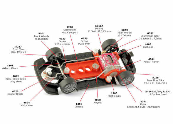 NSR 1/32 ｽﾛｯﾄｶｰ 0337SW◇Fiat Abarth 500 ”Repsol” －orange